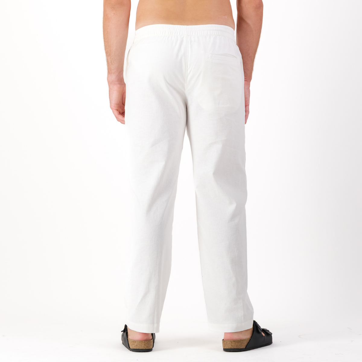 Mens Pull on Pants | Plain / White