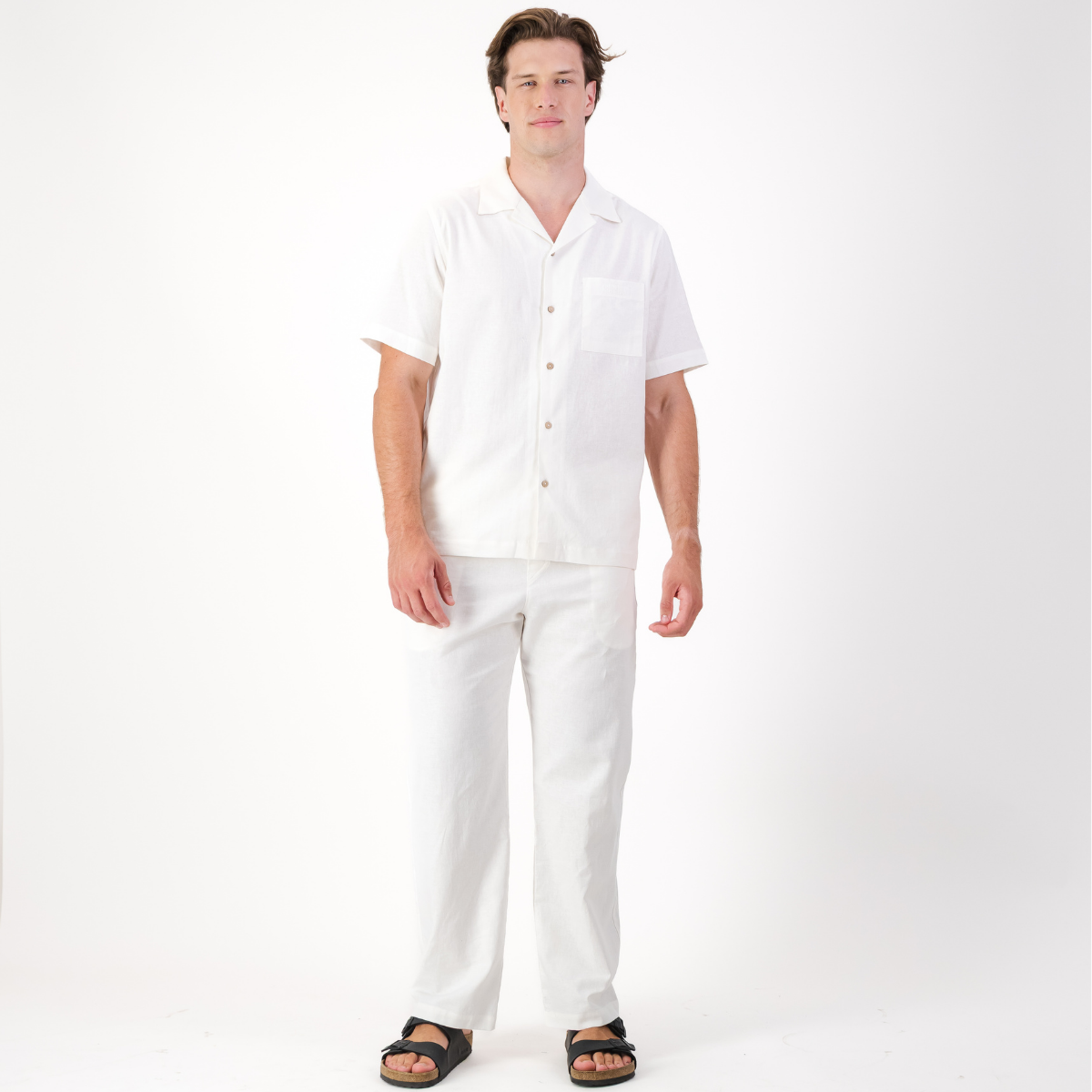 Mens Pull on Pants | Plain / White