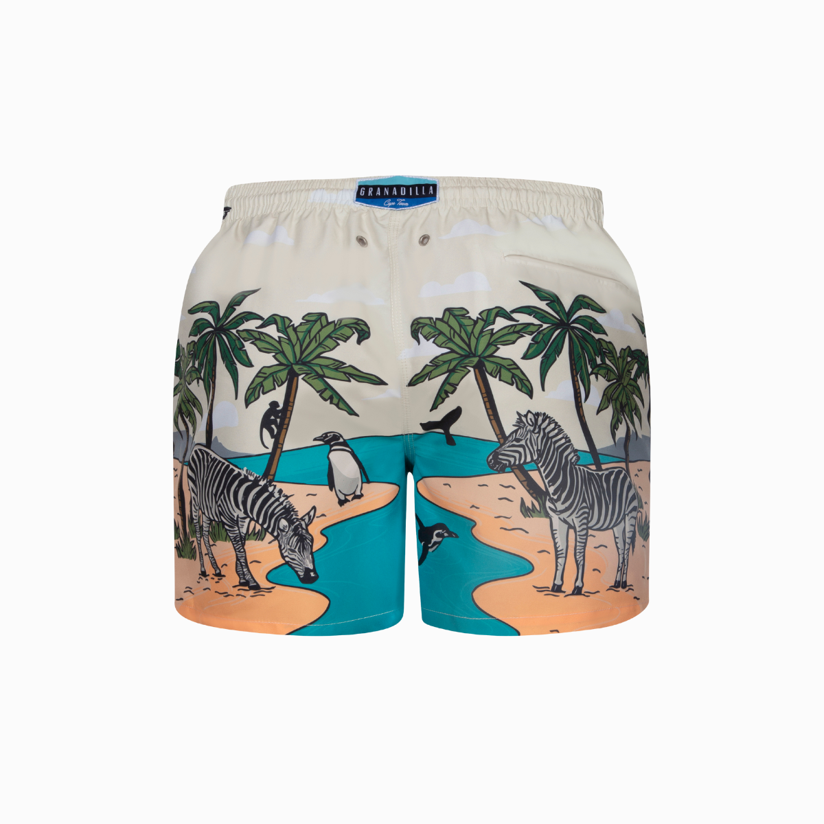 Mid-length Swim Shorts | Zebra / Cream