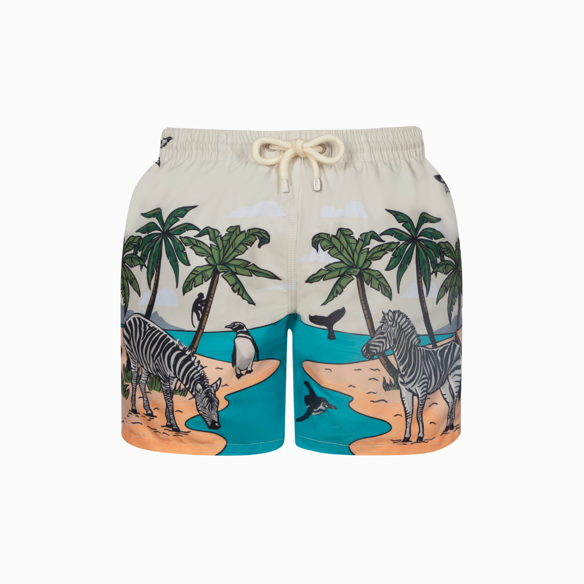 Mid-length Swim Shorts | Zebra / Cream