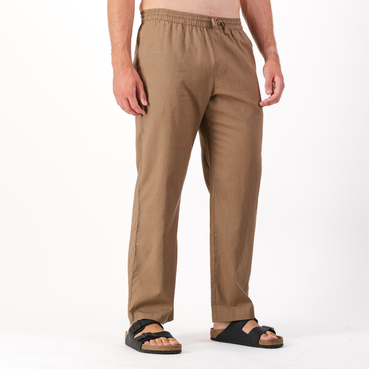 Mens Pull on Pants | Plain / Stone