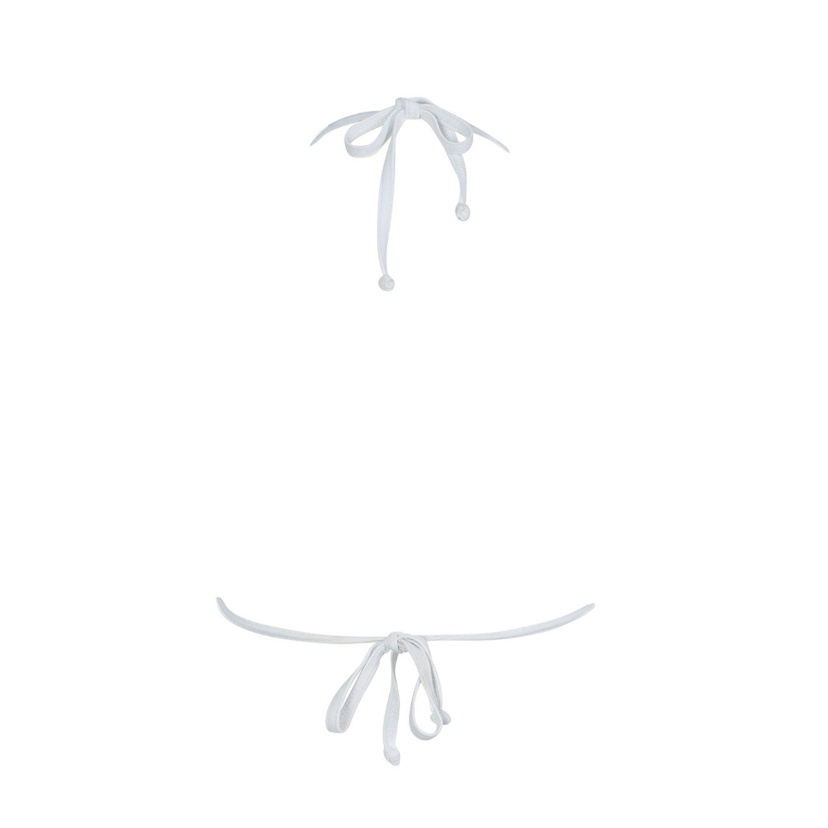 White Binding Bikini Top | Magenta