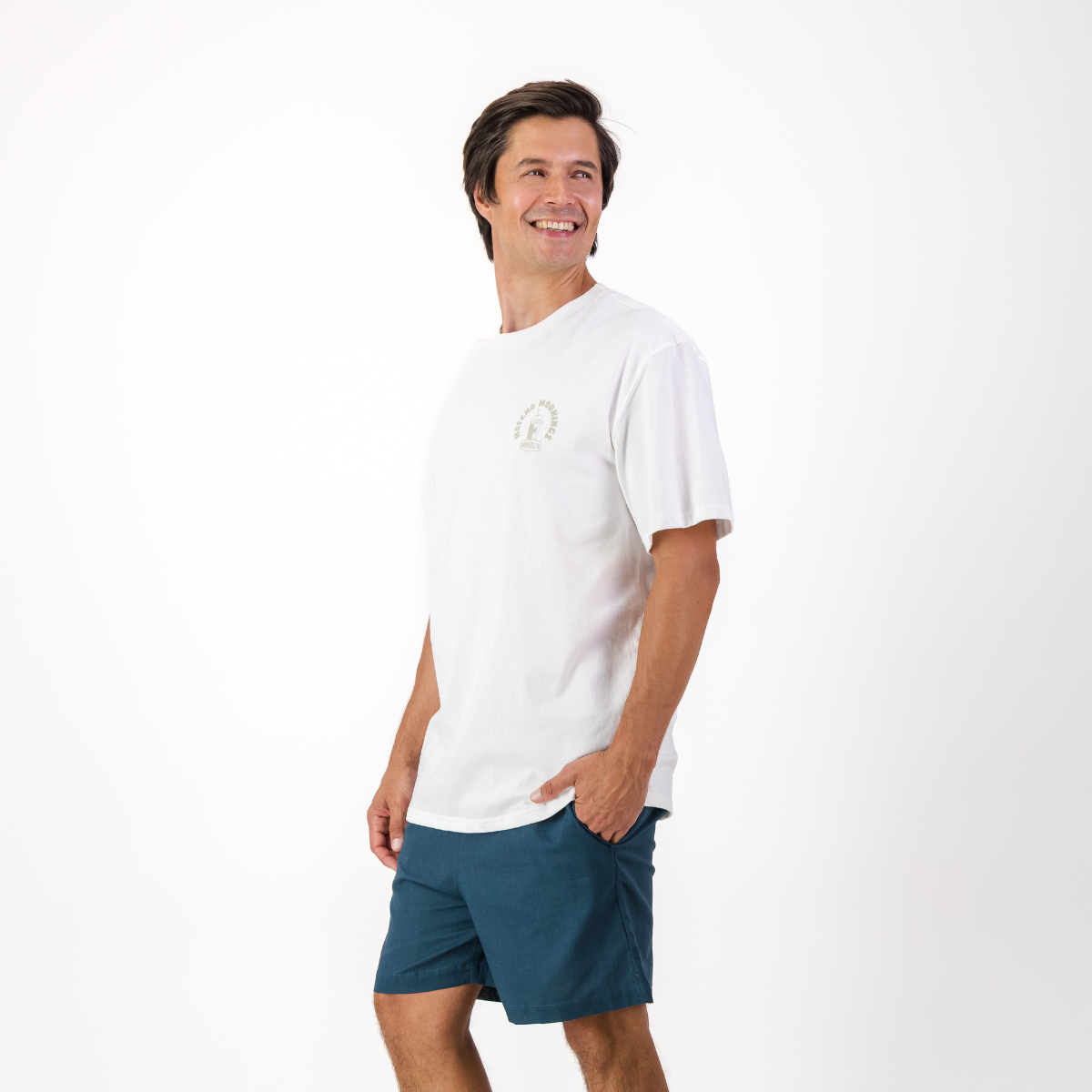 Mens Pull on Shorts / Teal