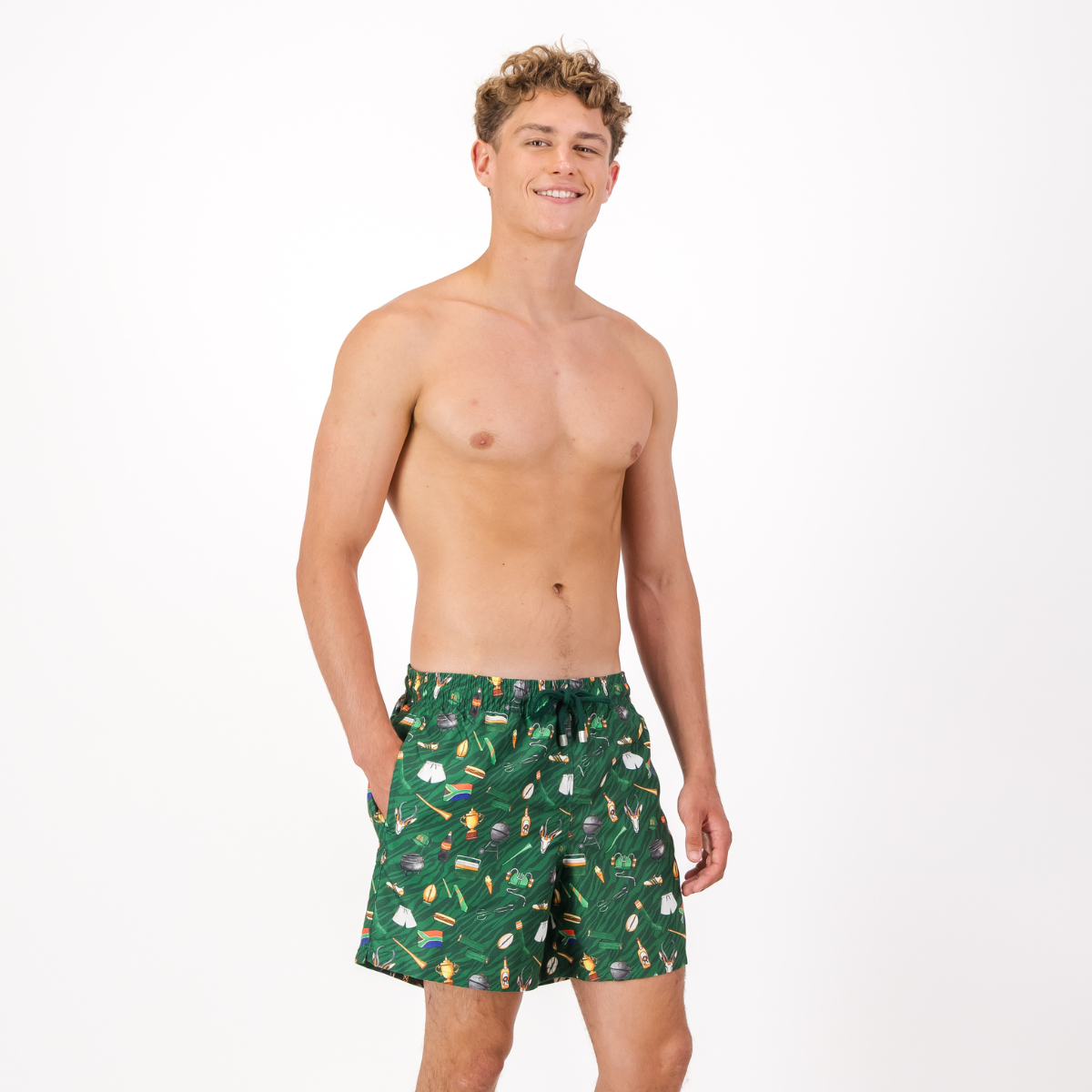 Mid-length Swim Shorts | Game Day / Green