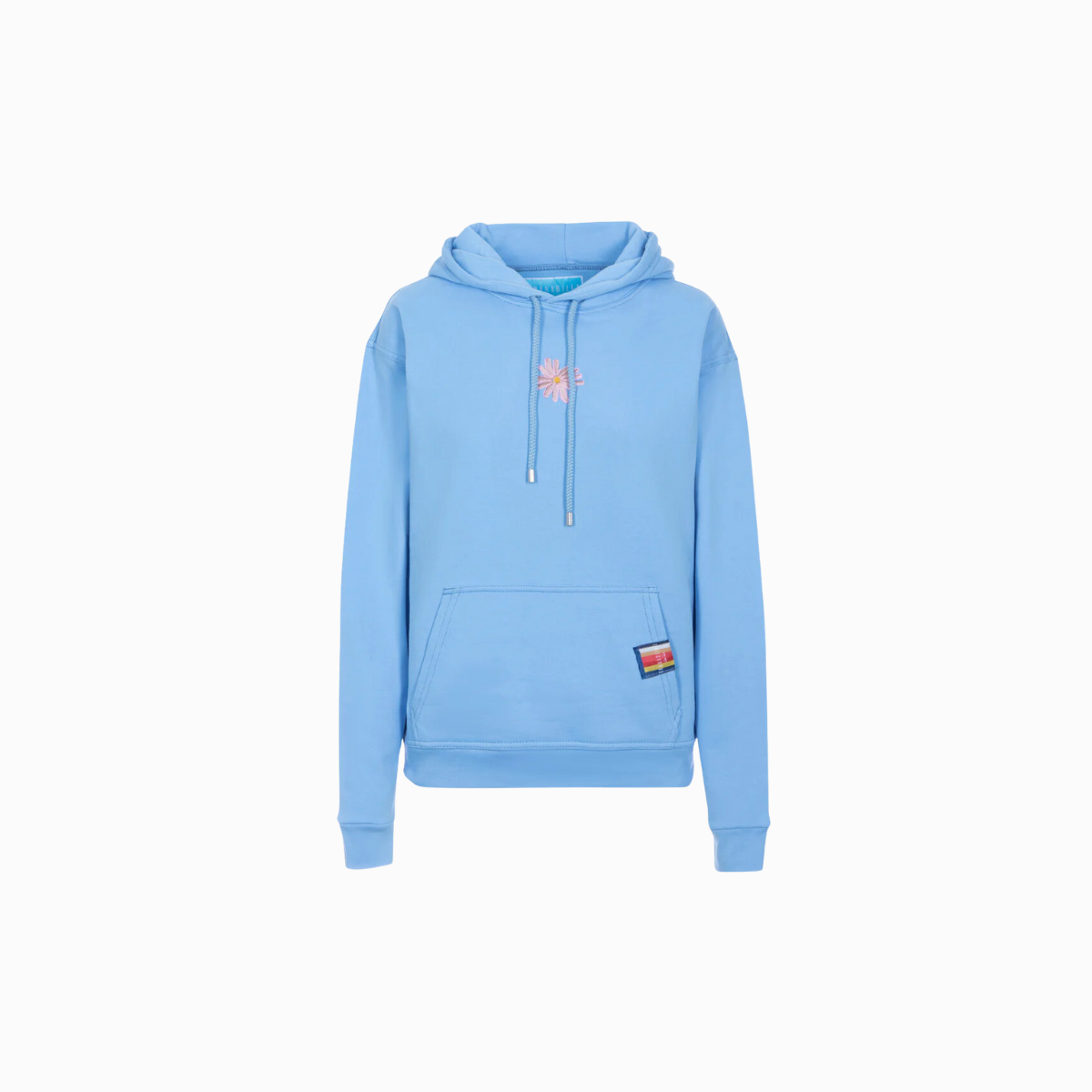 Fitted Hoodie | Pink Daisy / Sky Blue