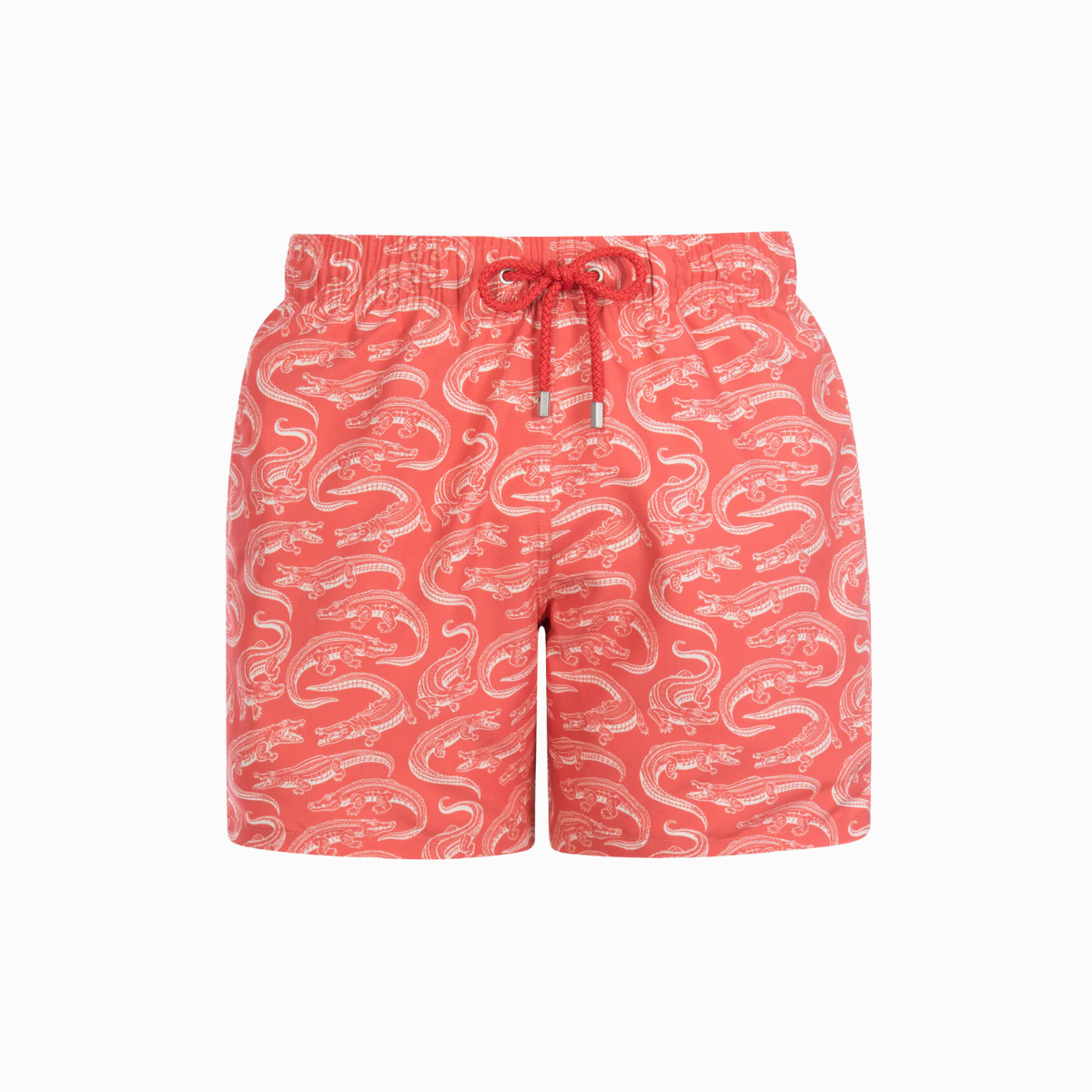 Mid-length Swim Shorts | Crocodiles / Red