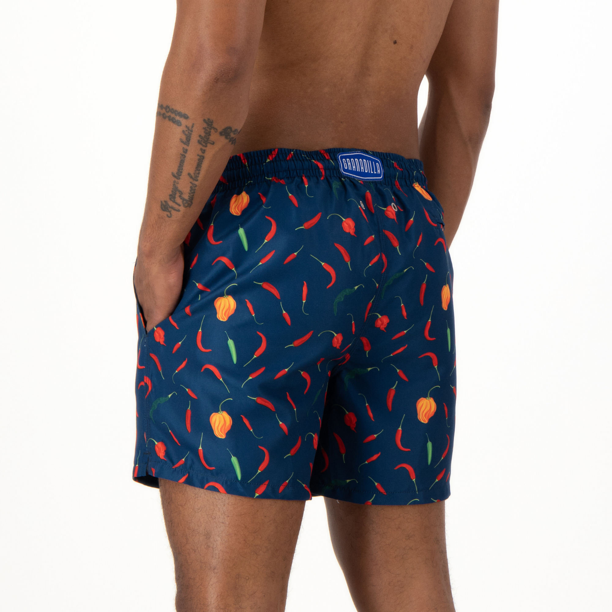 Mid-length Swim Shorts | Chillies / Navy