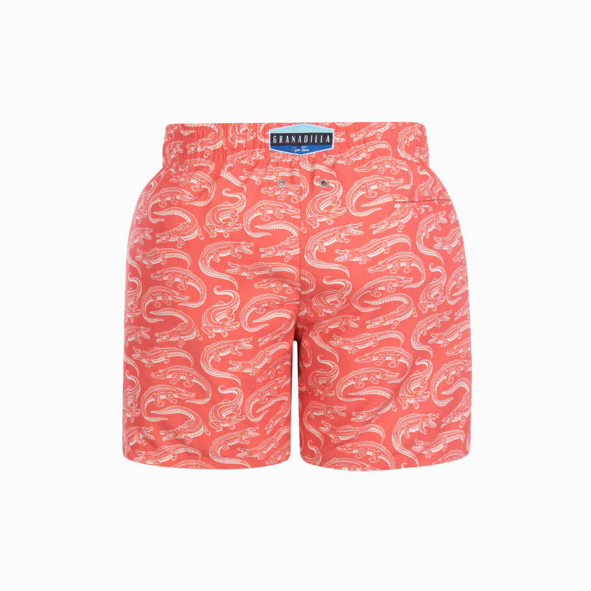 Mid-length Swim Shorts | Crocodiles / Red