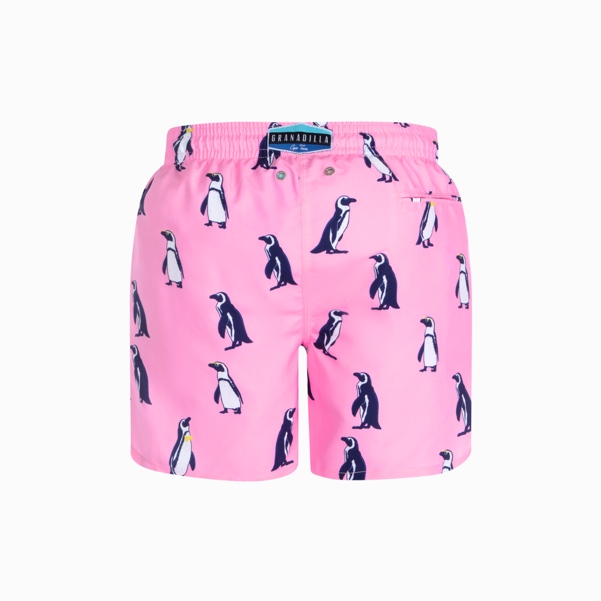 Mid-length Swim Shorts | Penguins / Pink