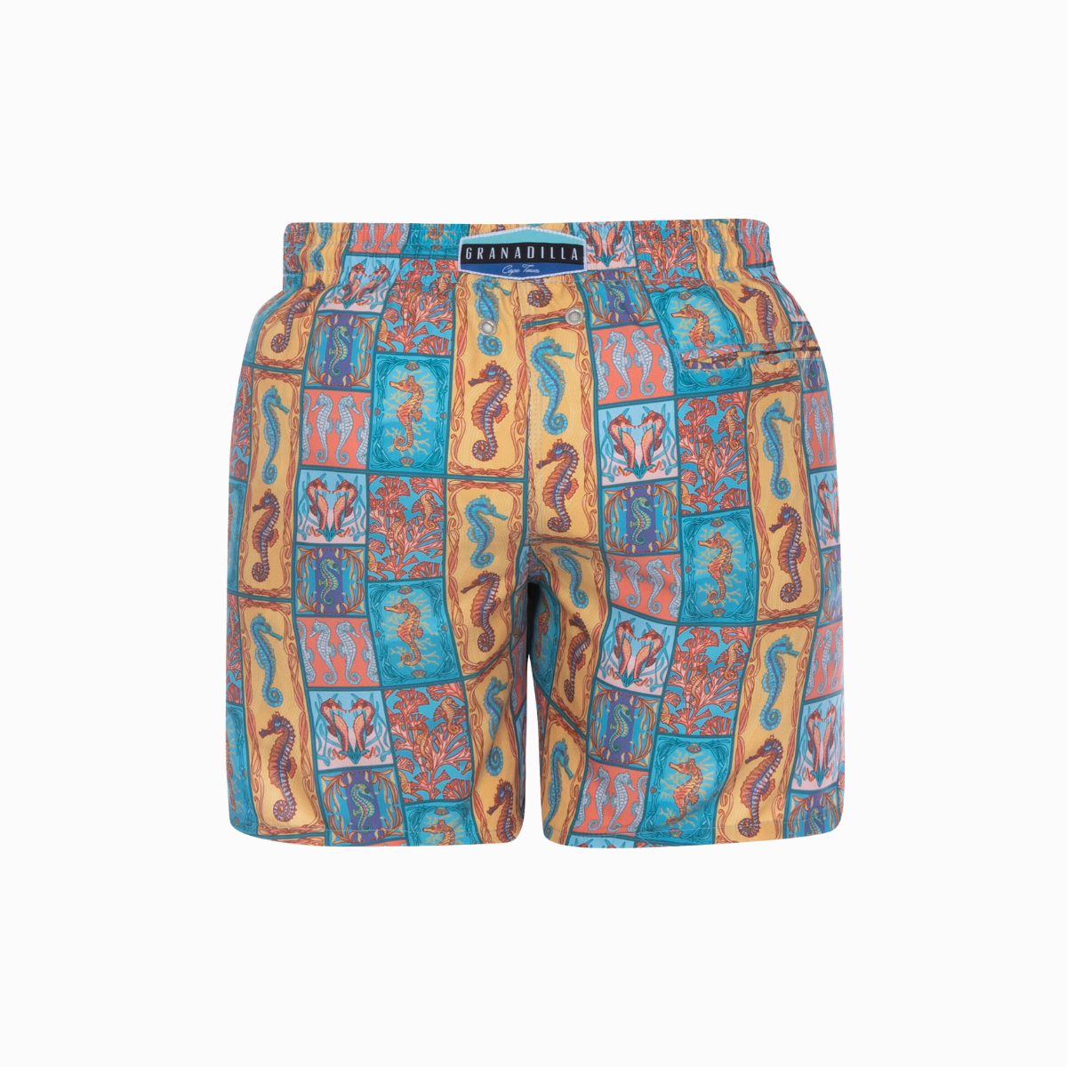 Mid-length Swim Shorts | Seahorses / Gold