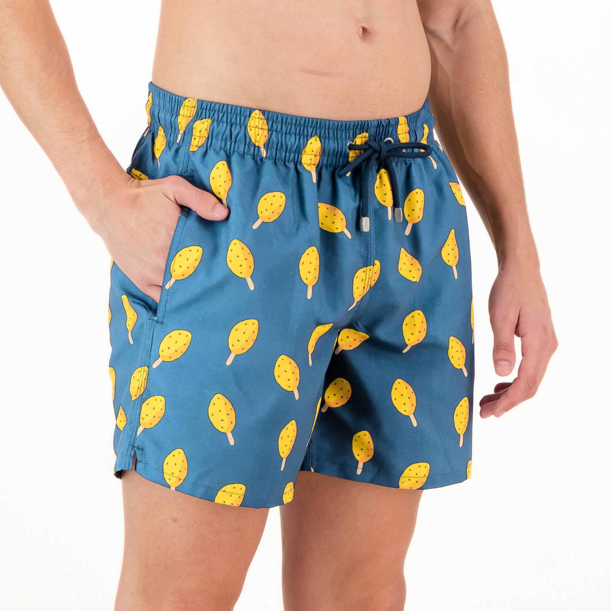 Mid-length Swim Shorts | Lolly / Denim Blue