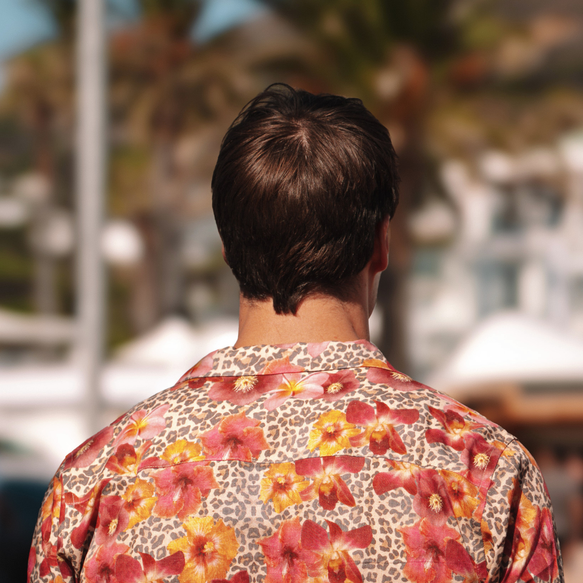 Mens Short Sleeve Revere Collar Shirt | Leopard Floral / Multi