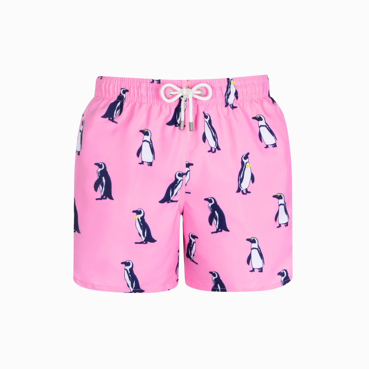 Mid-length Swim Shorts | Penguins / Pink