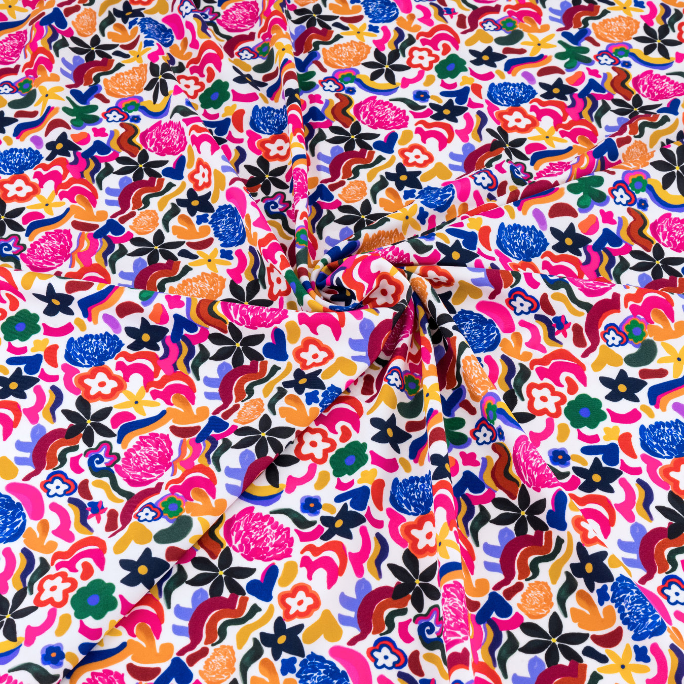 Colorful floral patterned fabric featuring the protea