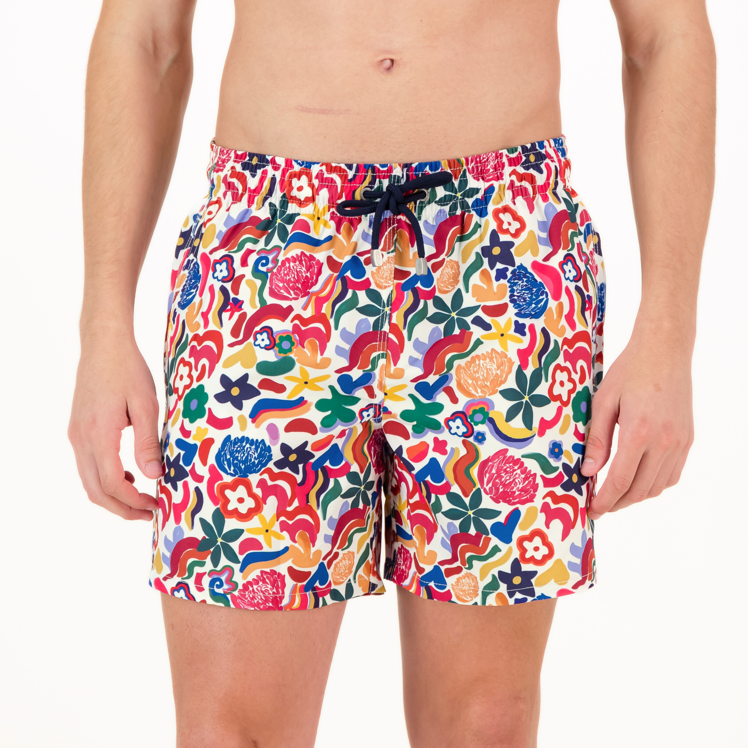 Mid-length Swim Shorts | Flora / Pink