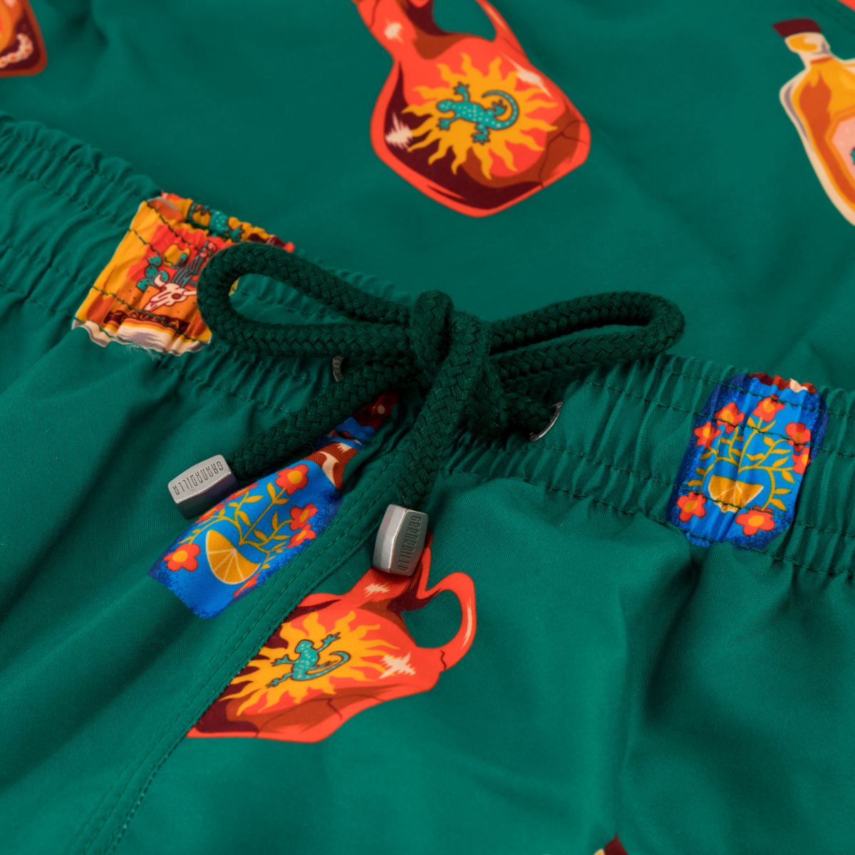 Mid-length Swim Shorts | Tequila / Green