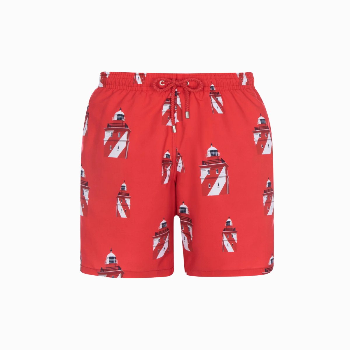 Long Swim Shorts | Lighthouses / Red