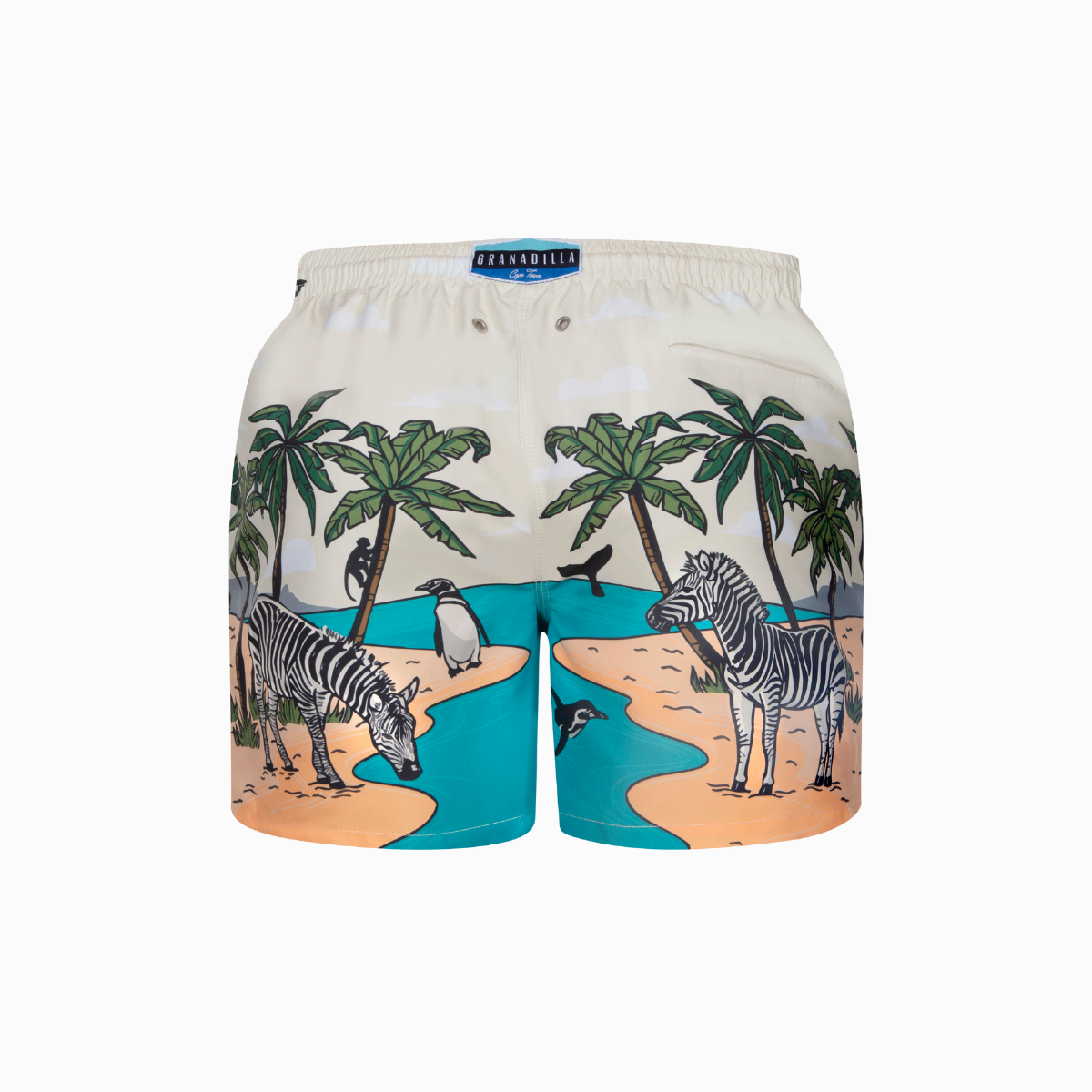 Mid-length Swim Shorts | Zebra / Cream