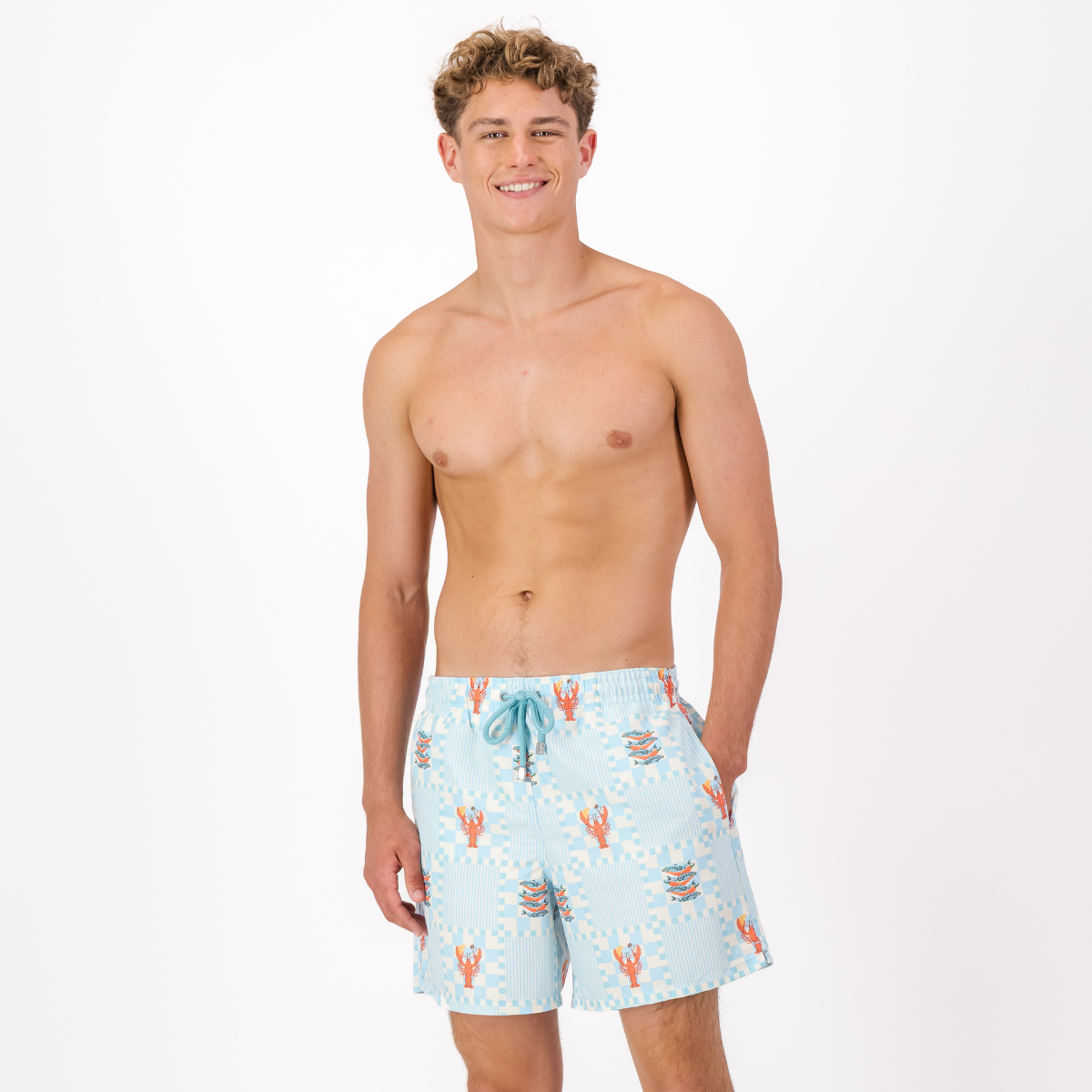 Mid-length Swim Shorts | Retro Reef / Blue