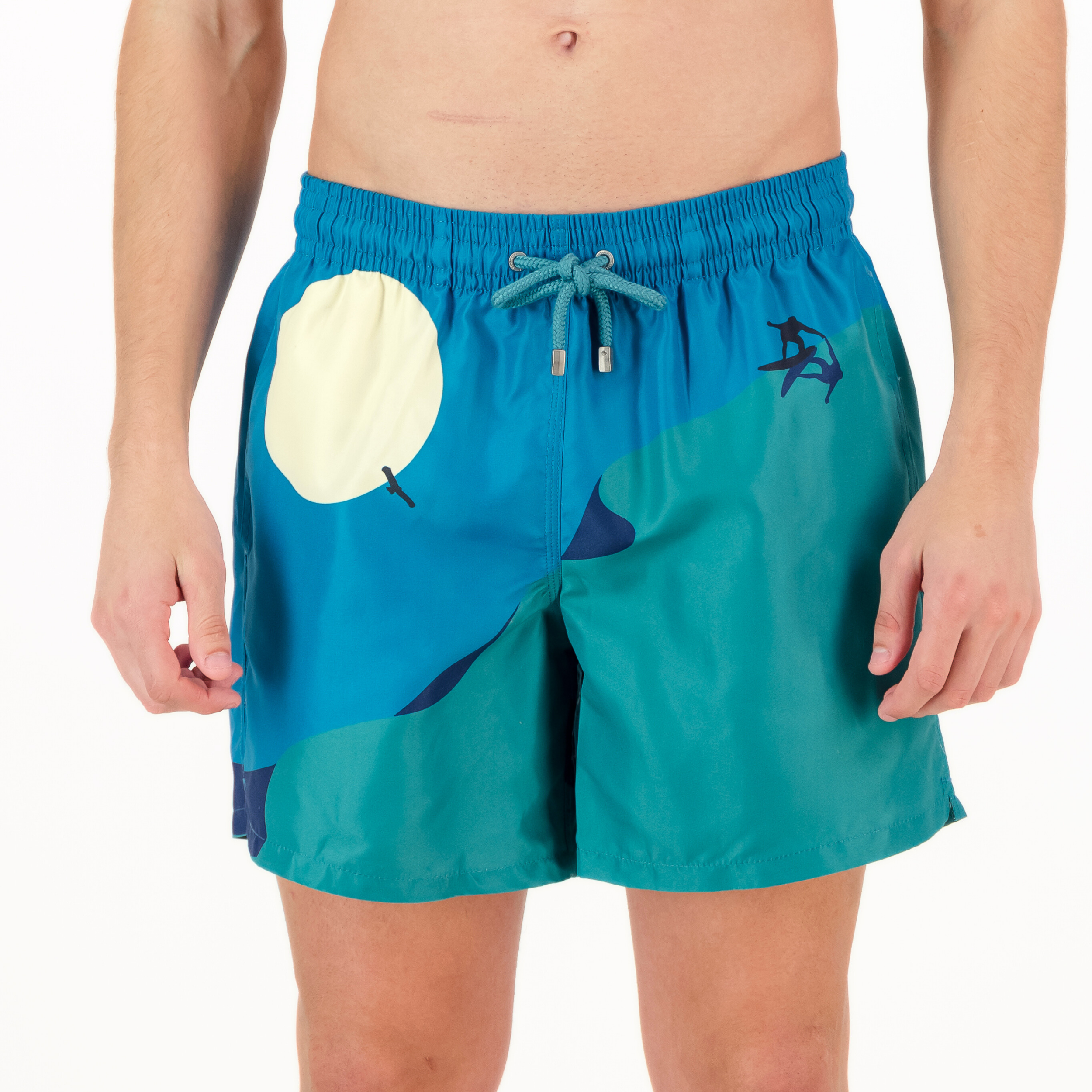 Mid-length Swim Shorts | Dune Surfer / Teal