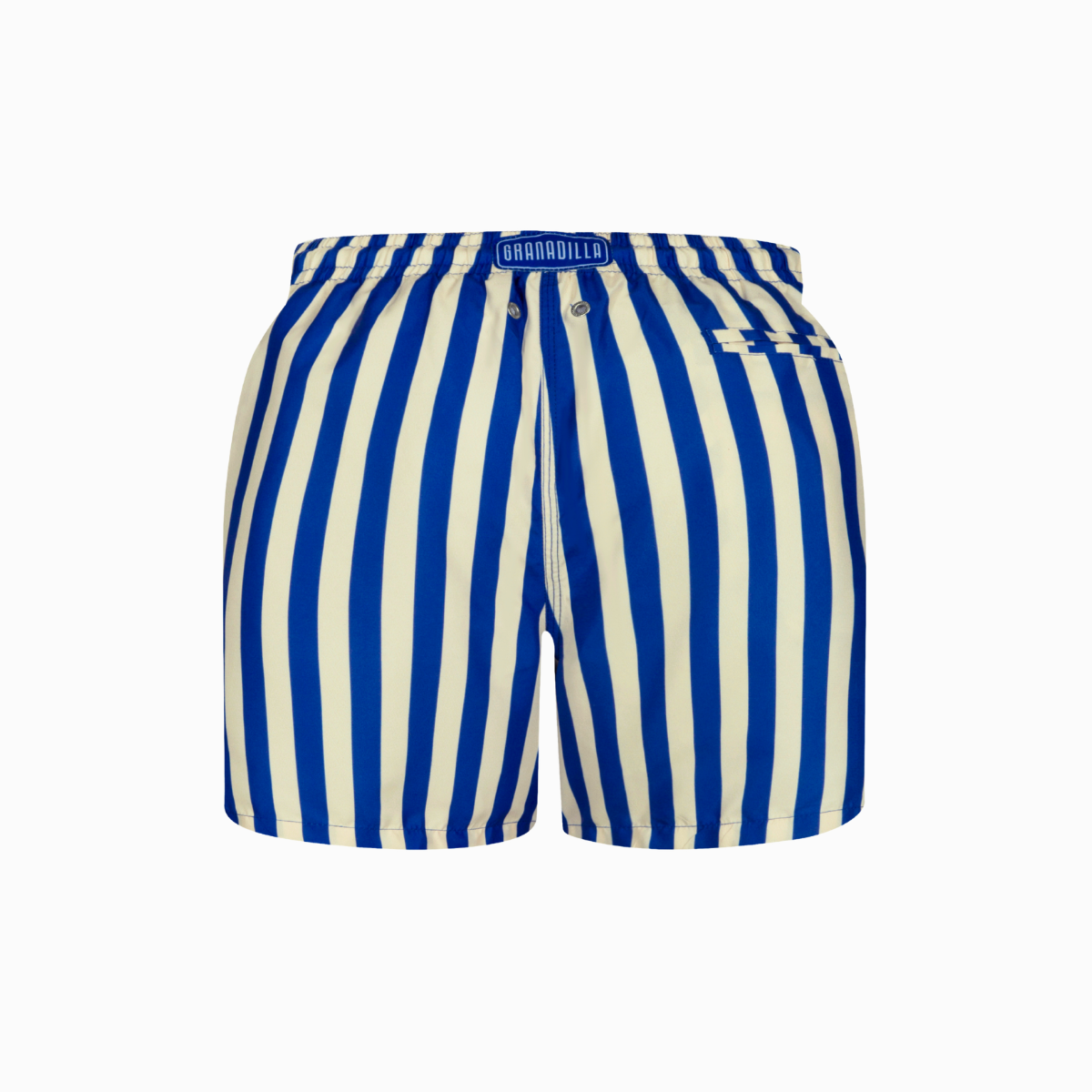 Mid-Length Swim Shorts | Blue Stripe / Yellow