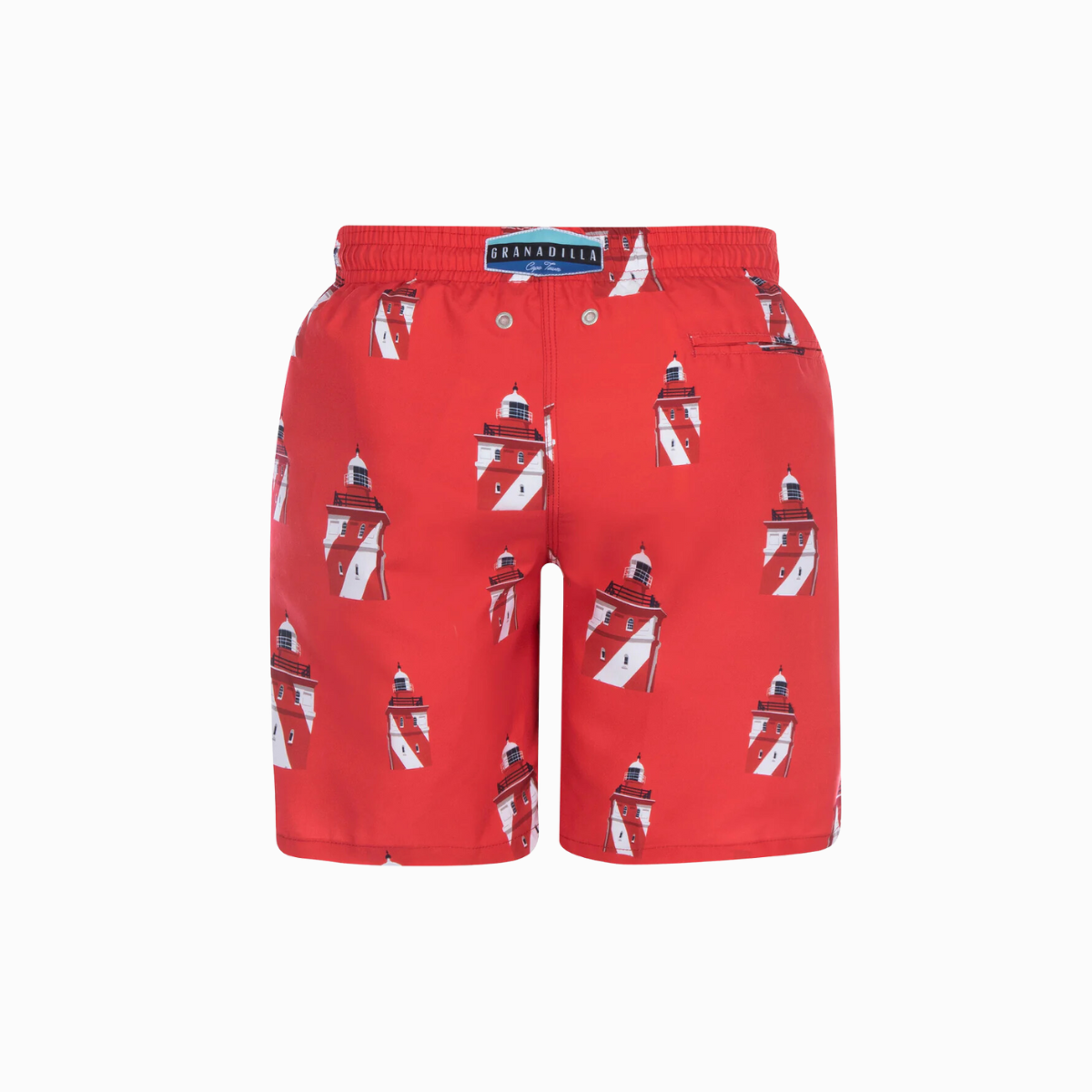 Long Swim Shorts | Lighthouses / Red