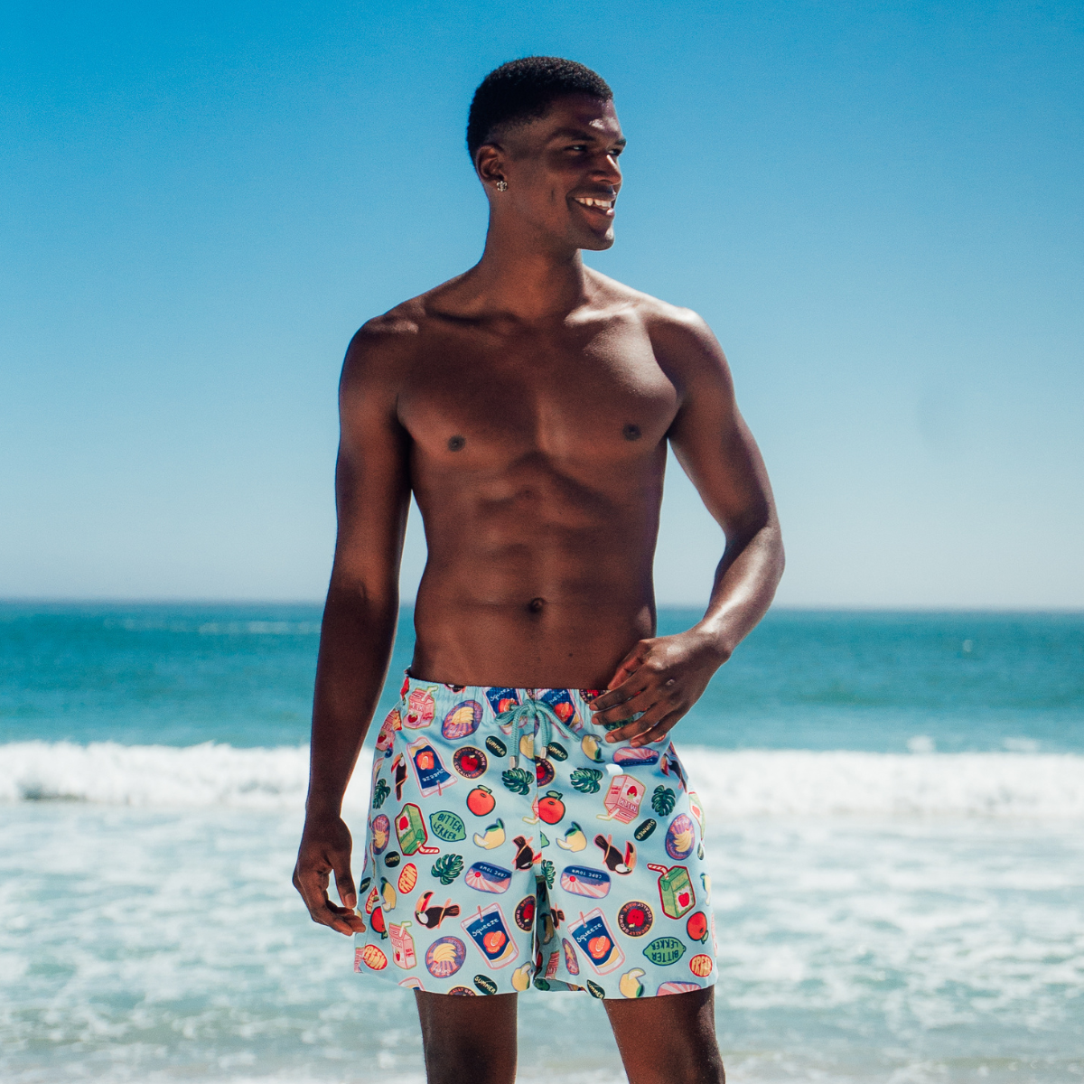 Mid-length Swim Shorts | Juice Box / Blue