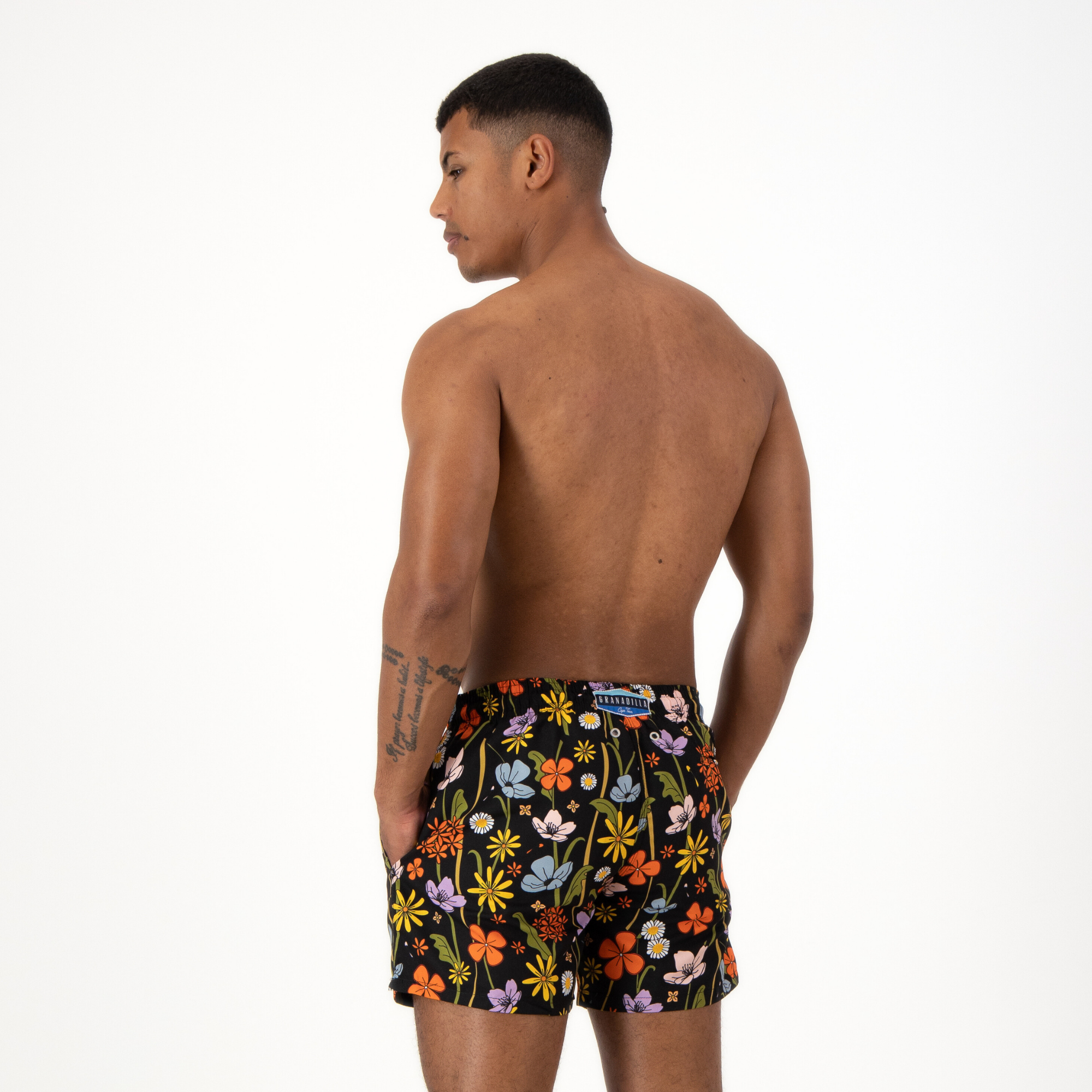 Mid-length Swim Shorts | English Garden / Black