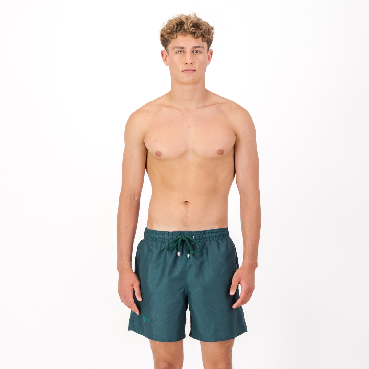 Mid-Length Swim Shorts | Stone Wash / Emerald