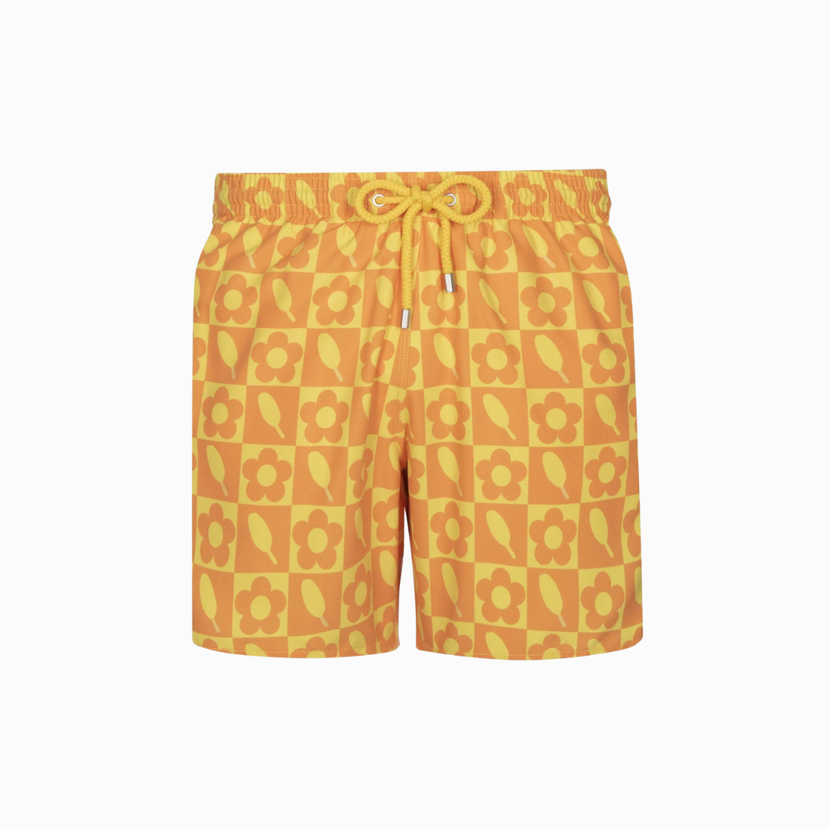 Mid-length Swim Shorts | Grid Lolly / Yellow