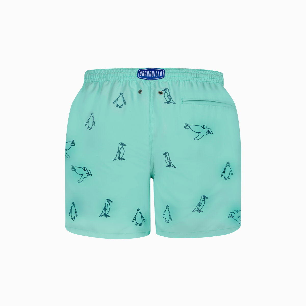 Mid-length Swim Shorts | Penguins Embroidery / Mint