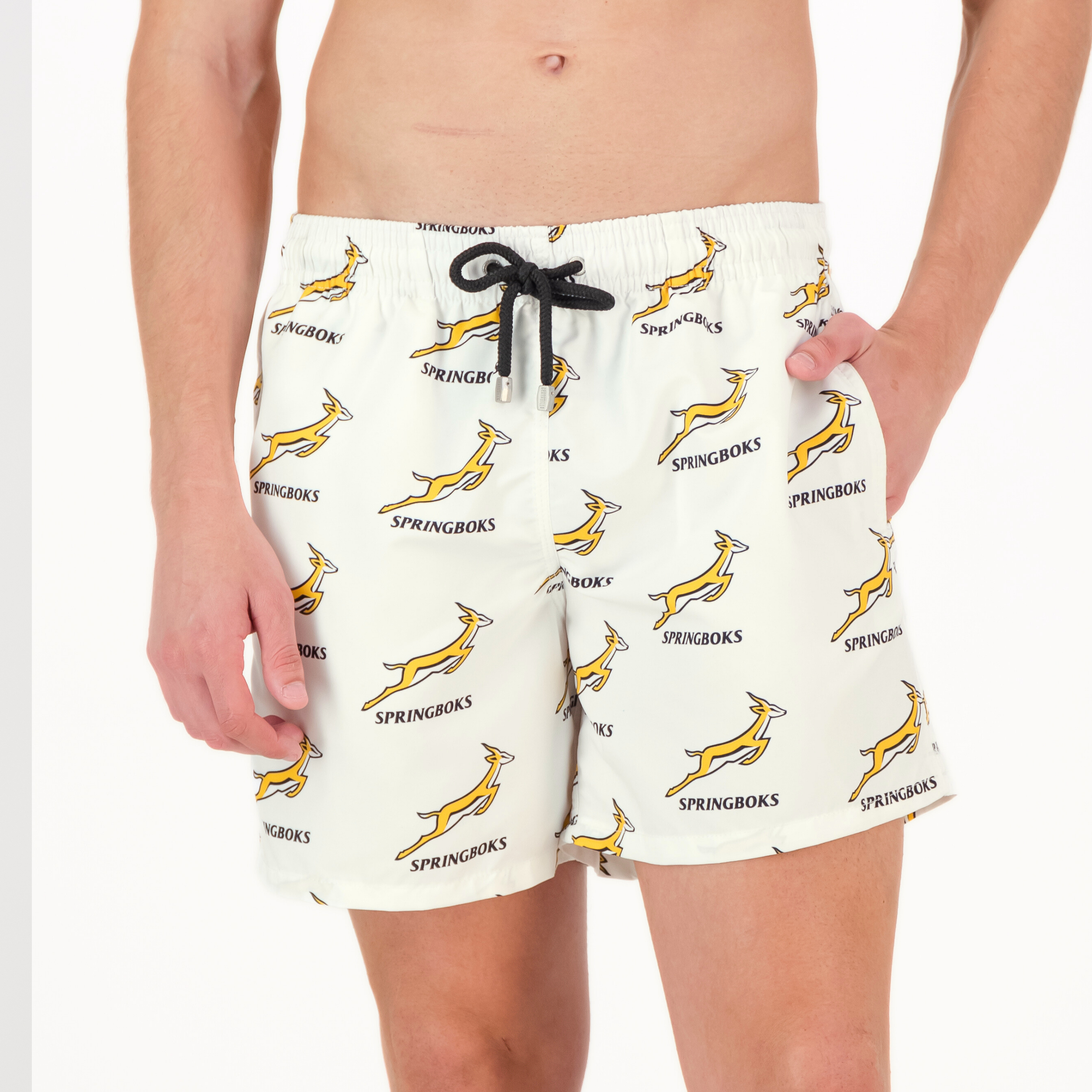 Mid-Length Swim Shorts | SS25 Springbok / White