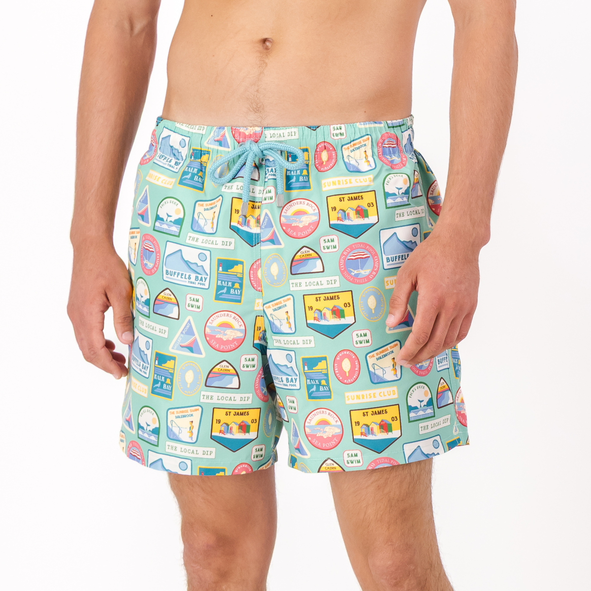 Mid-length Swim Shorts | Tidal Pool / Mint
