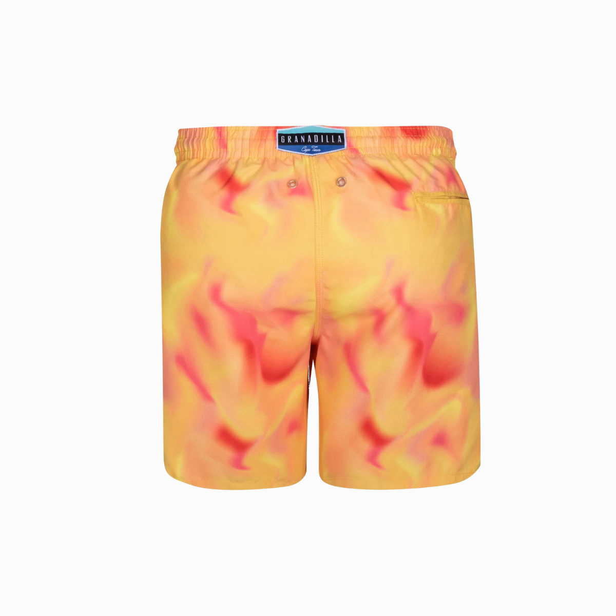 Mid-length Swim Shorts | Flaming Tie-Dye / Orange