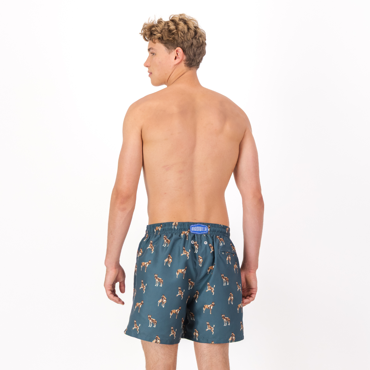 Mid-length Swim Shorts | Wild Dogs / Teal