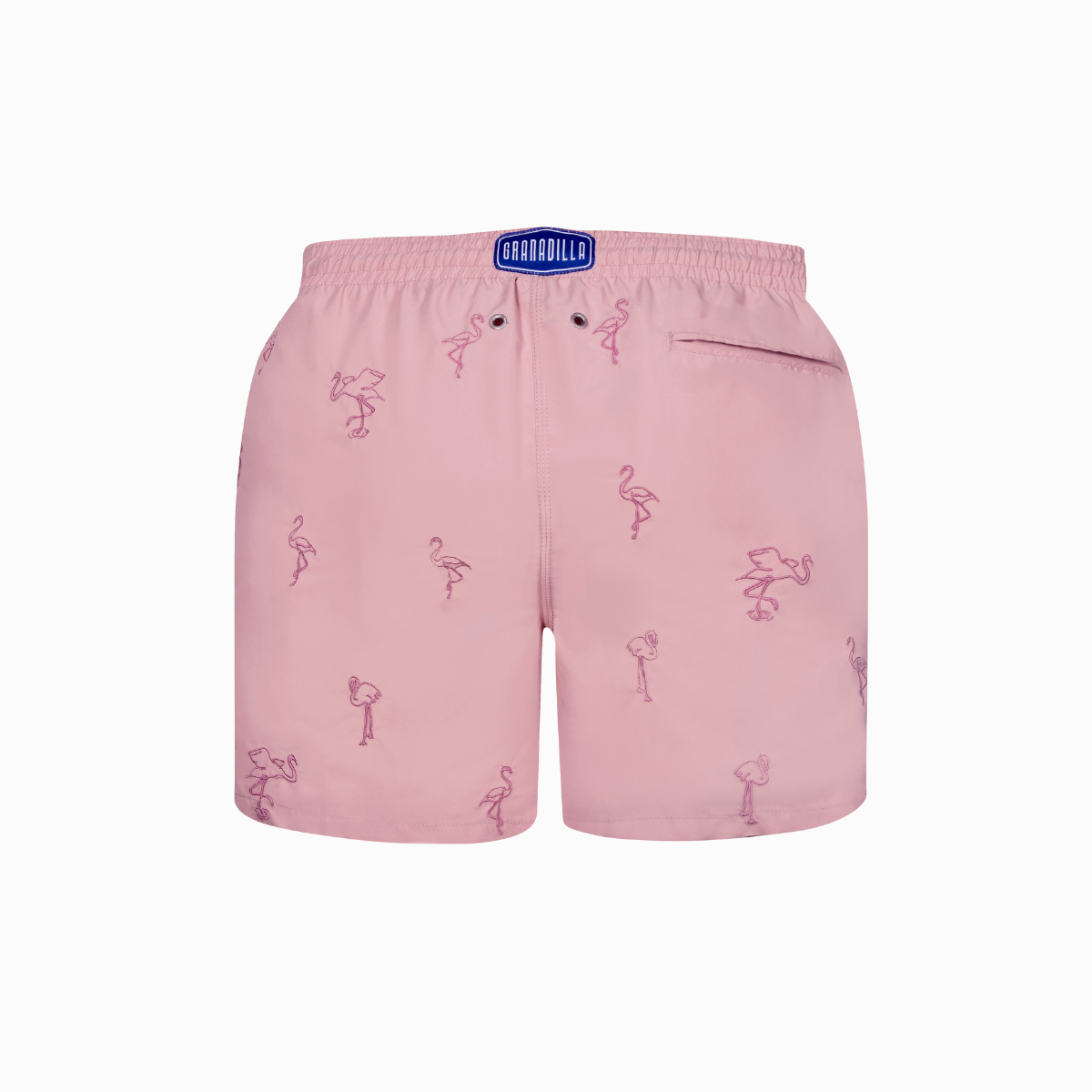 Mid-length Swim Shorts | Flamingo Embroidery / Pink