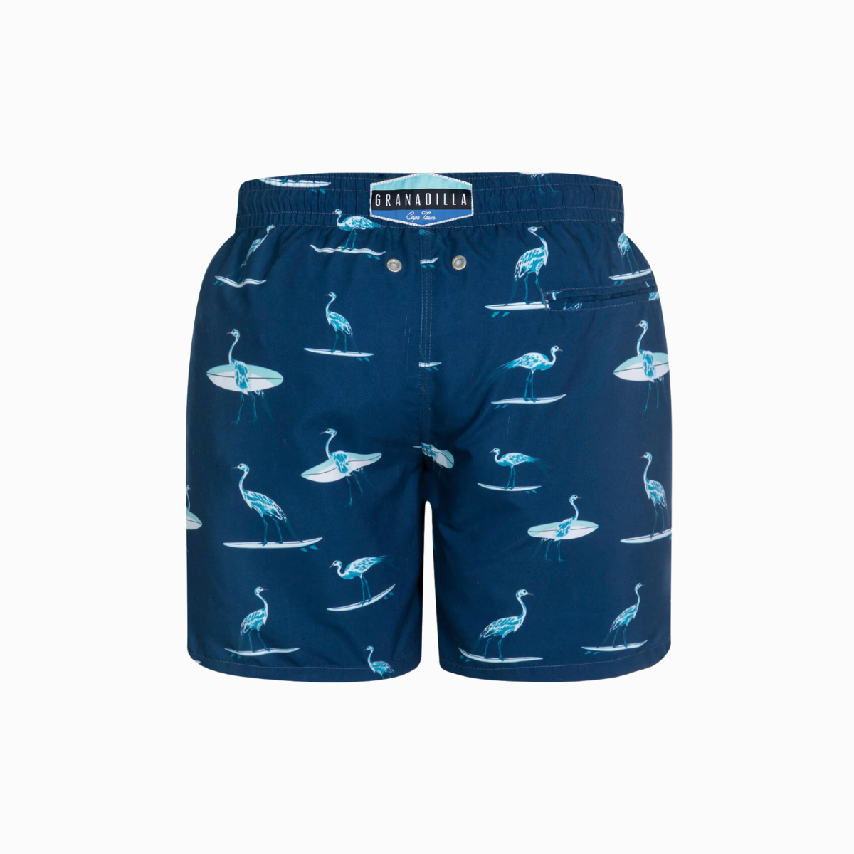 Mid-length Swim Shorts | Crane Surfer / Navy Blue