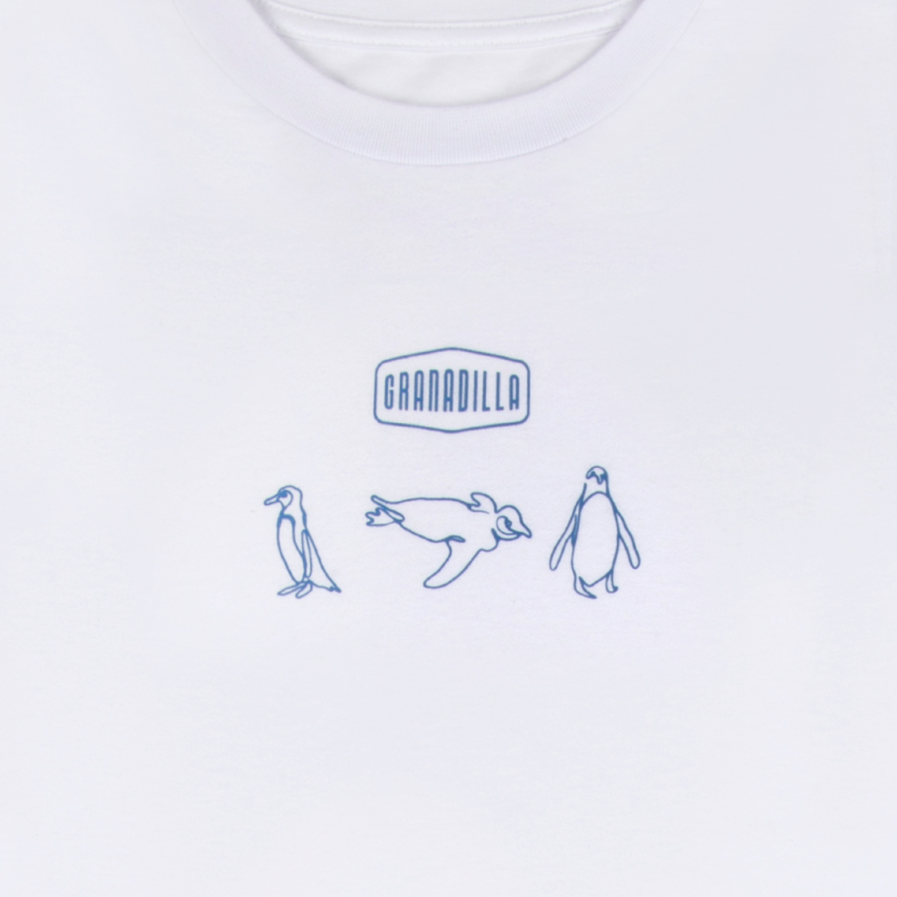 White Tee | Penguin / Blue