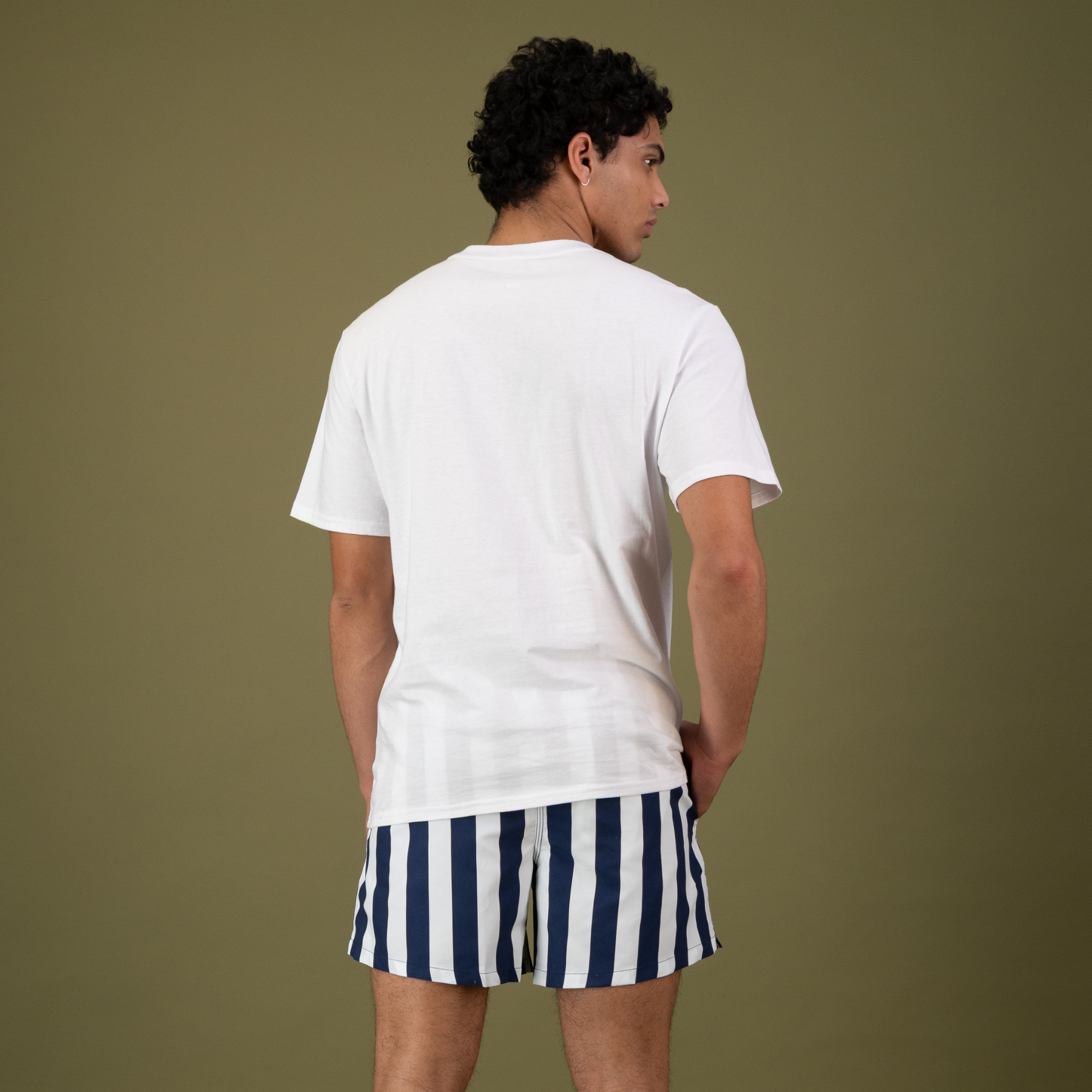 White Tee | Penguin / Blue