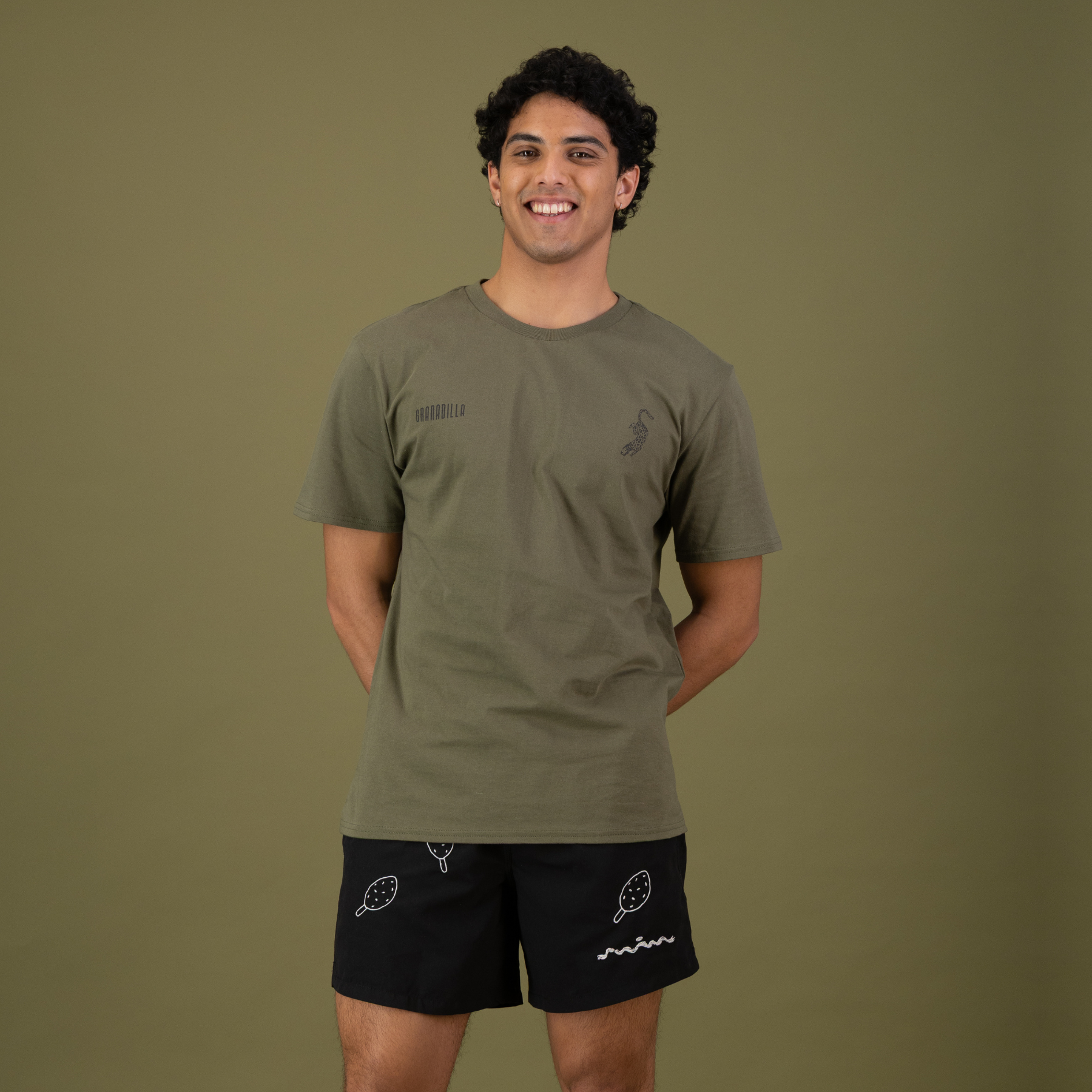 Olive Tee | Leopard