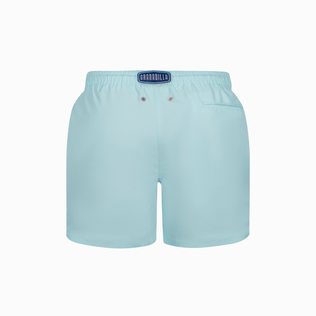 Mid-length Swim Shorts | Plain Embroidery / Blue