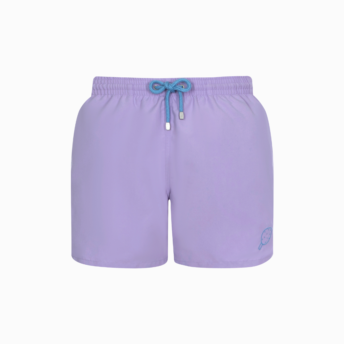 Mid-length Swim Shorts | Plain Embroidery / Lilac