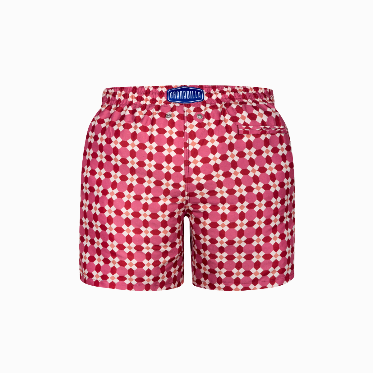 Mid-length Swim Shorts | Mosaic / Burgundy