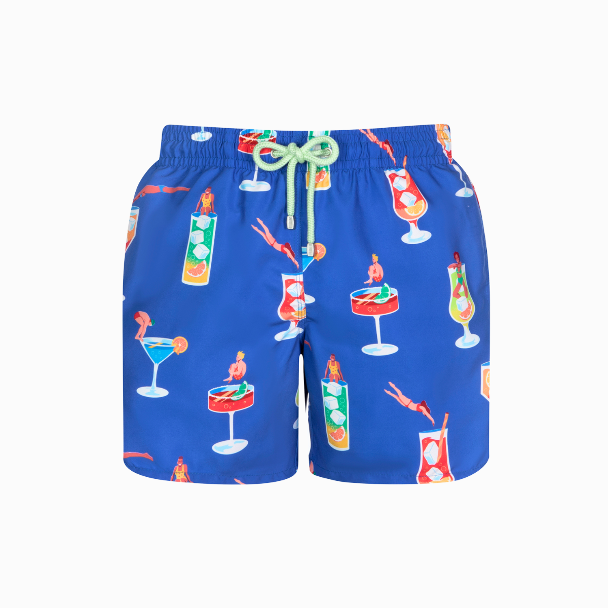 Mid-length Swim Shorts | Tipsy Diver / Cobalt