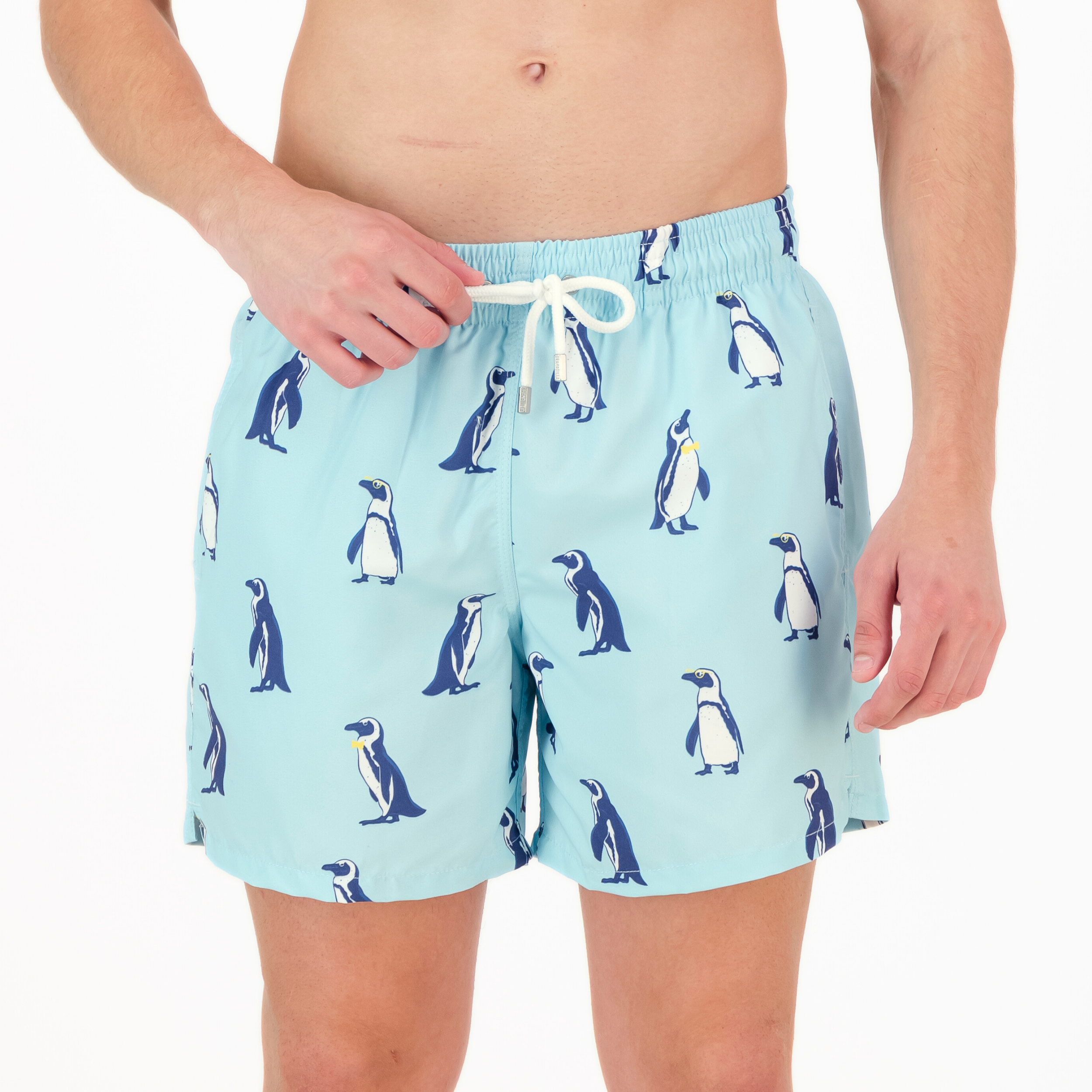 Mid-length Swim Shorts | Penguins / Bright Blue