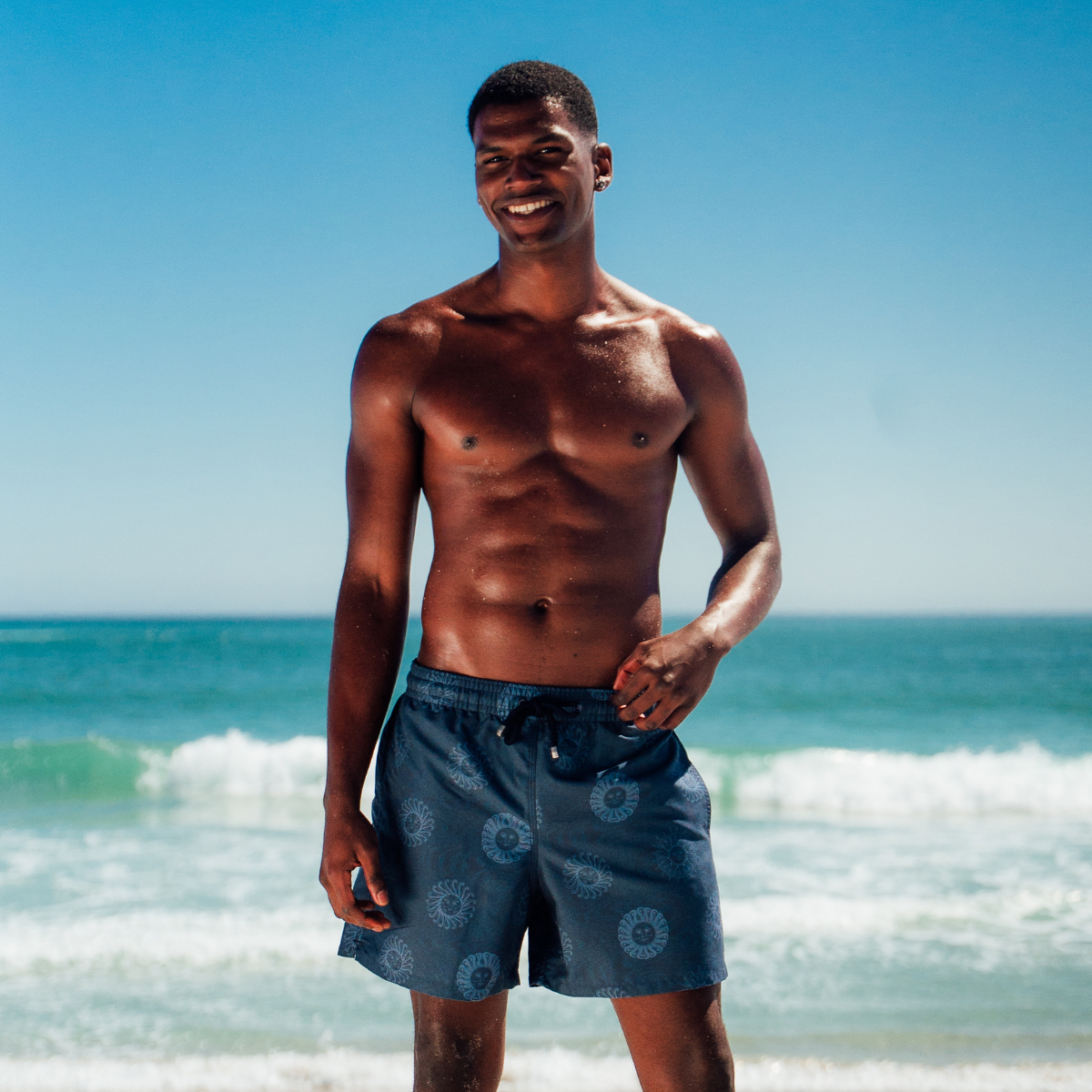 Mid-length Swim Shorts | Helios Sun / Navy