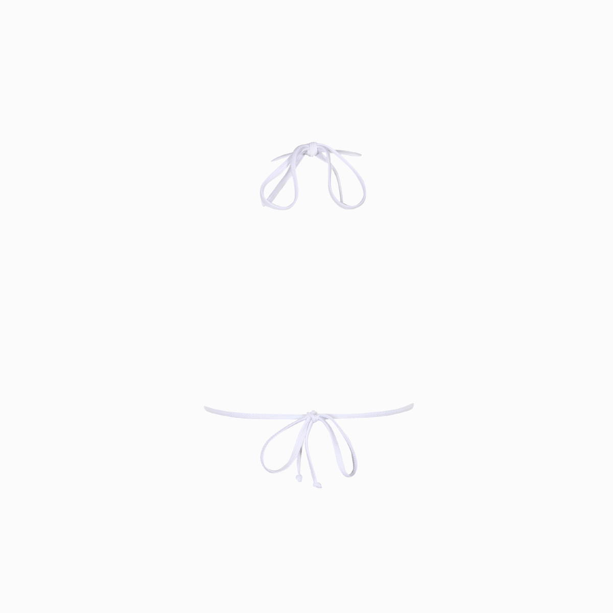 White bikini top back tie on a white background