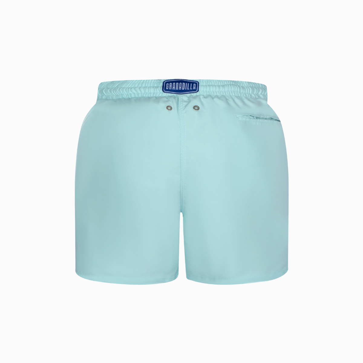 Mid-length Swim Shorts | Plain  Embroidery / Light Blue