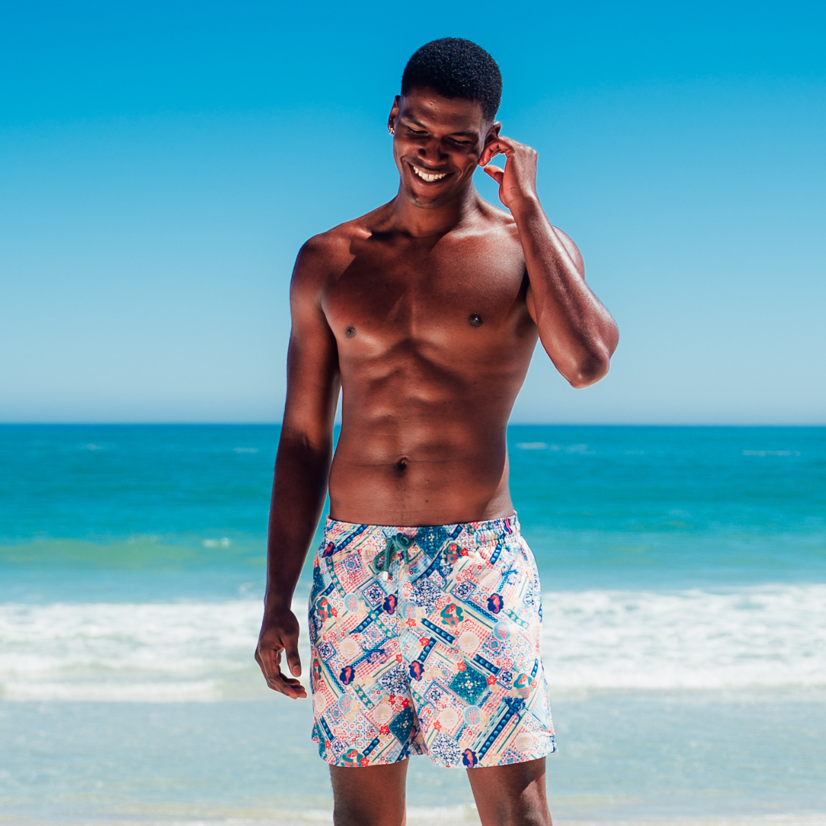 Mid-length Swim Shorts | Mermaid Mosaic / Multi