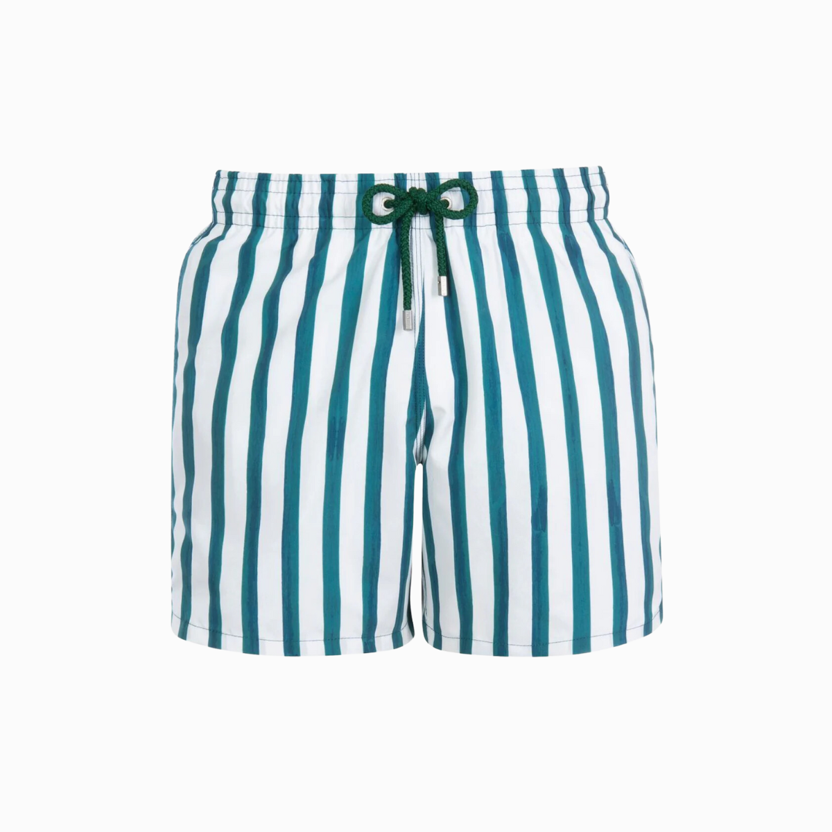 Mid-length Swim Shorts | Stripes / Green